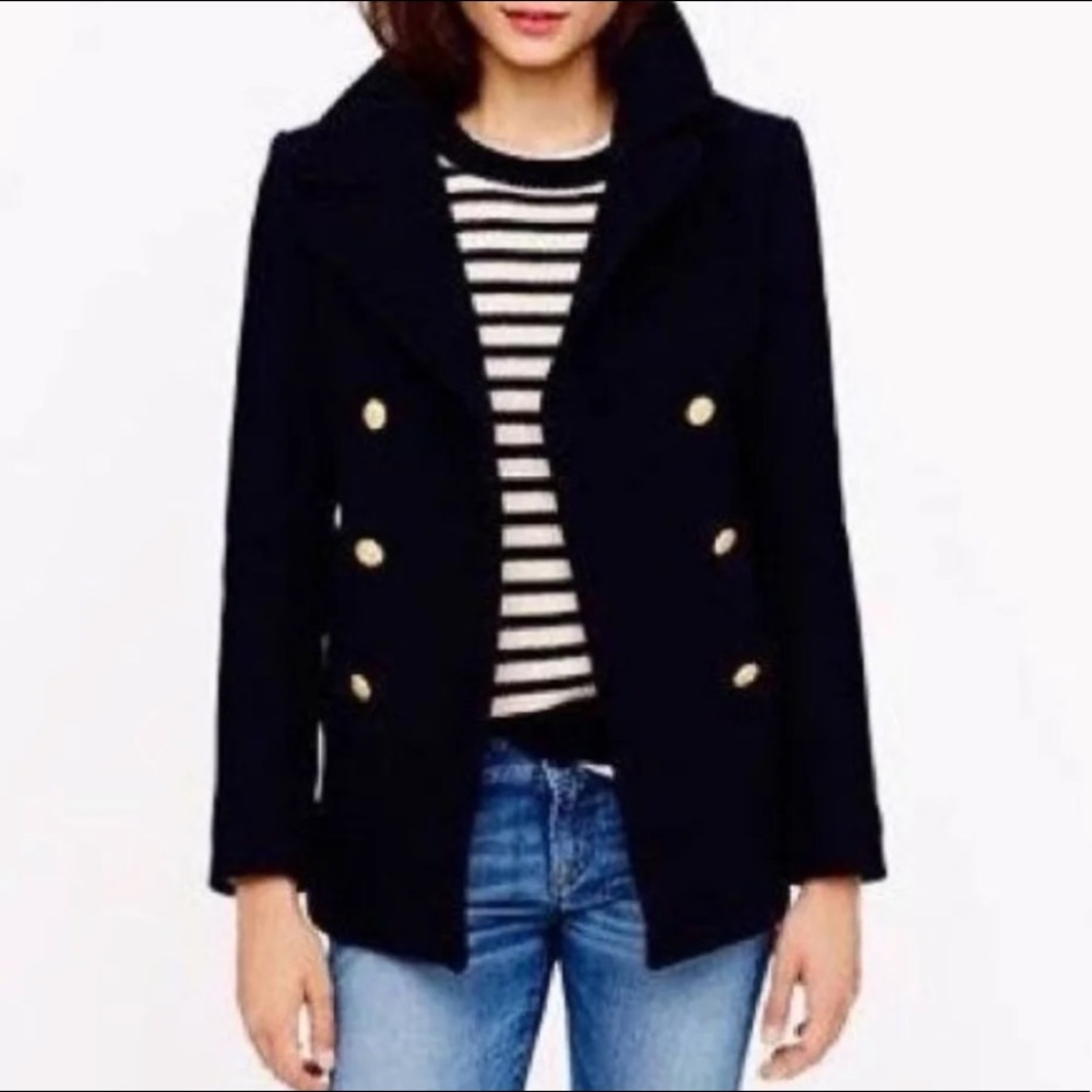 NEW J.Crew Black Peacoat